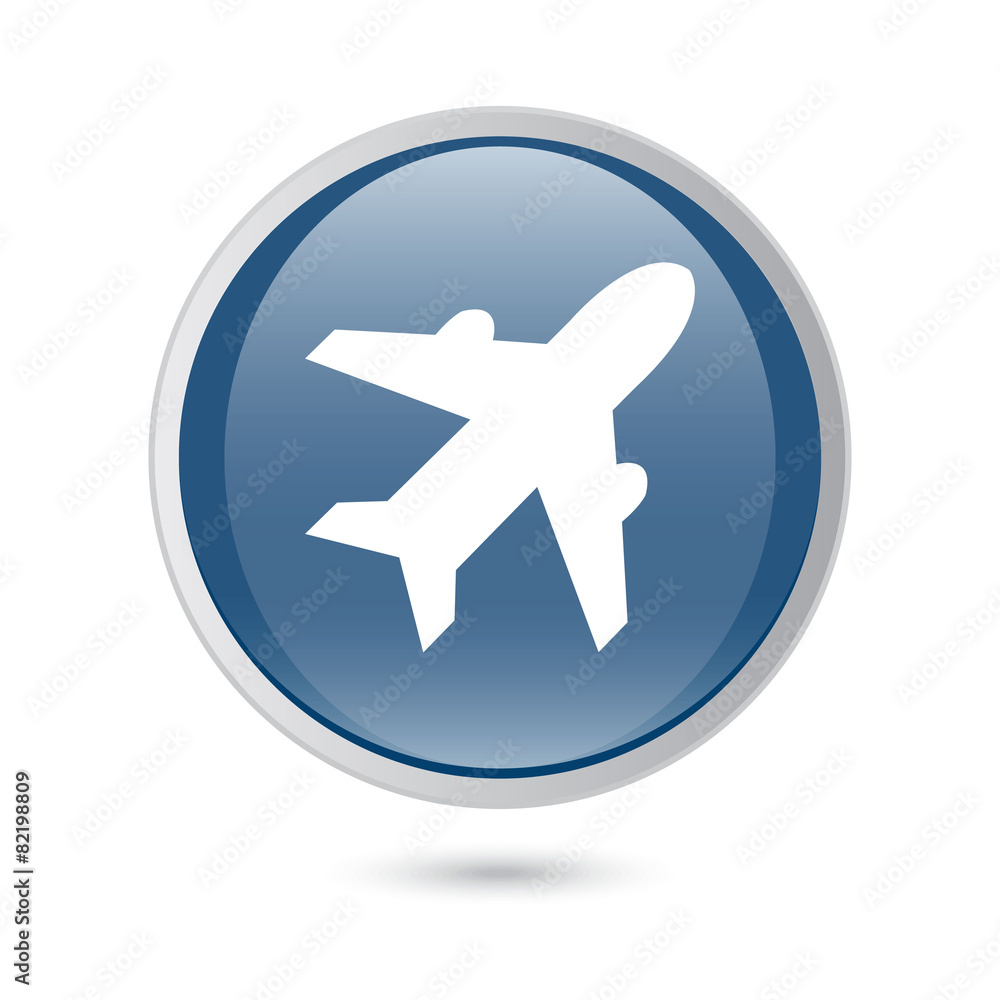 blue glossy web icon. Airplane sign. Plane symbol. Travel icon blue glossy web icon. Airplane sign. Plane symbol. Travel icon