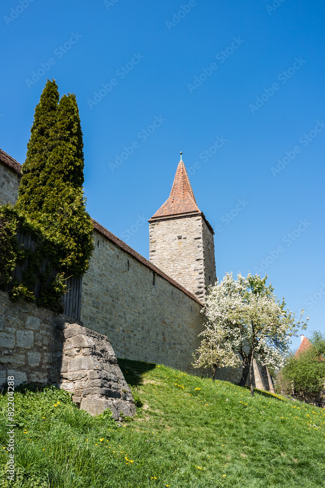 Fototapeta premium Burgmauer Rothenburg ob der Tauber