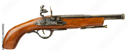 retro pistol isolated on a white background