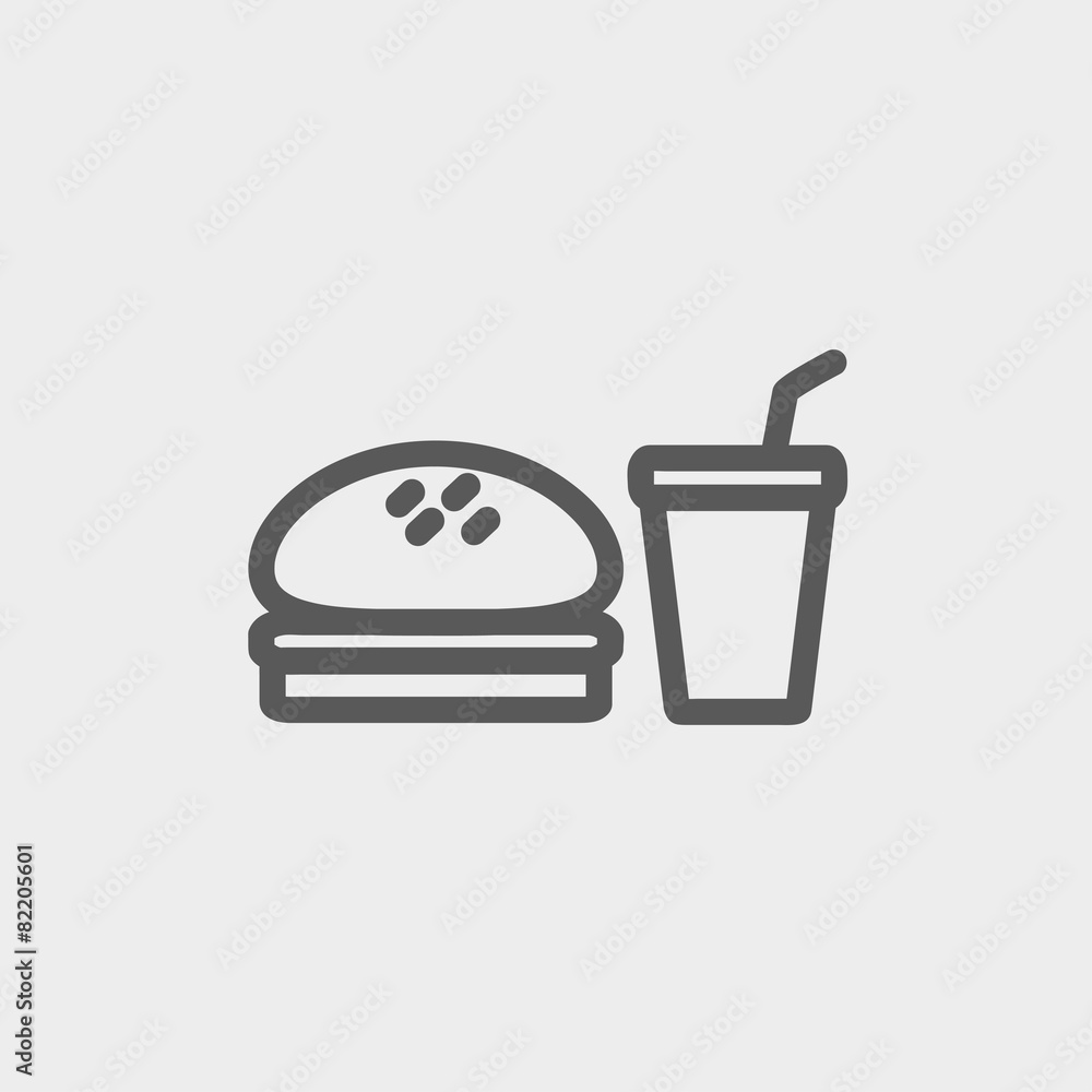 Fast food meal thin line icon Fast food meal thin line icon