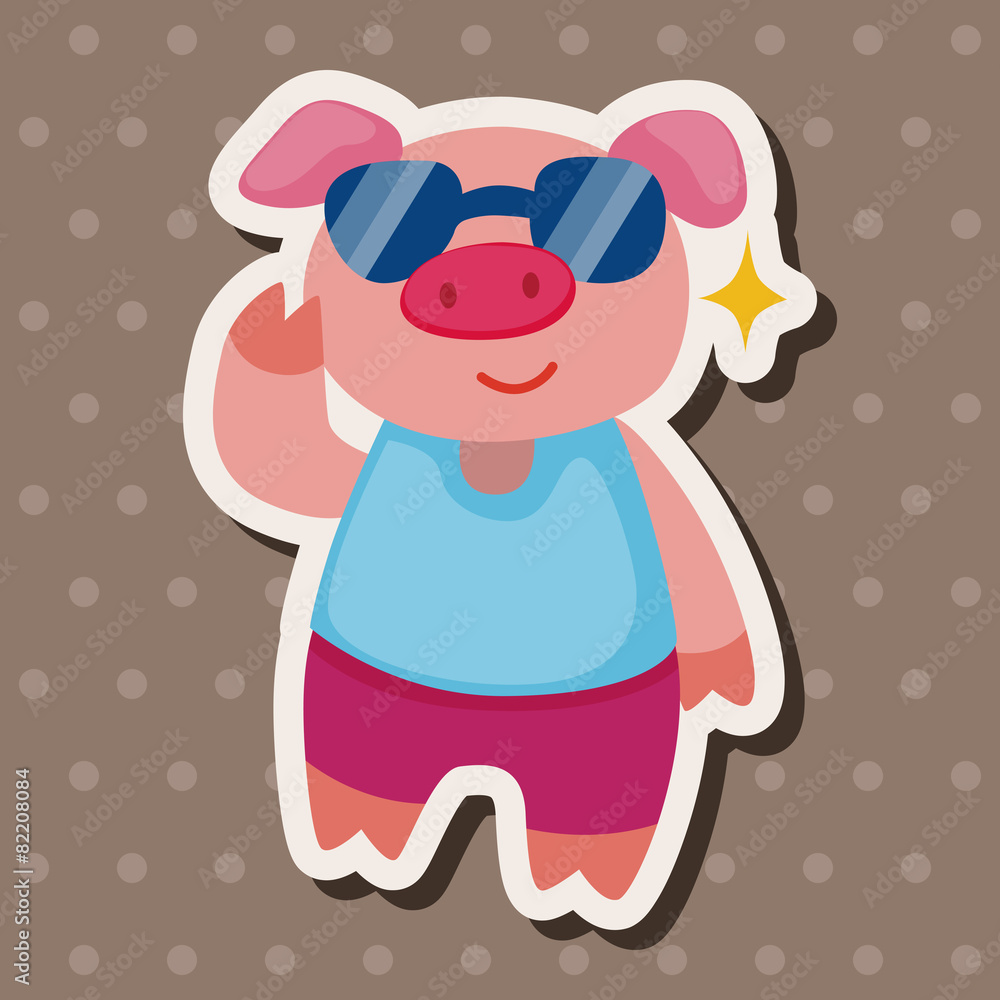 animal summer cartoon theme elements animal summer cartoon theme elements