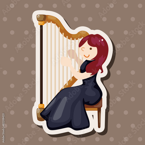 character musician harpist theme elements