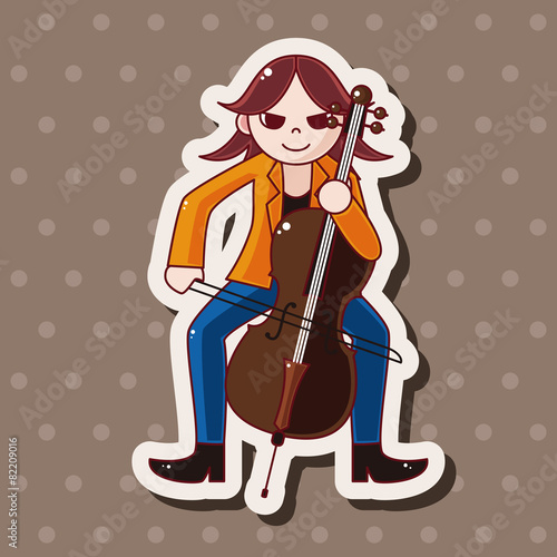character musician cellist theme elements