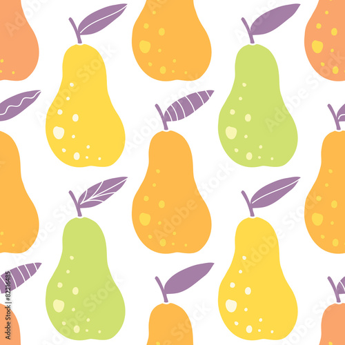 Vector yummy pears seamless pattern background