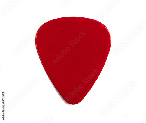 Guitar pick red Isolated on white