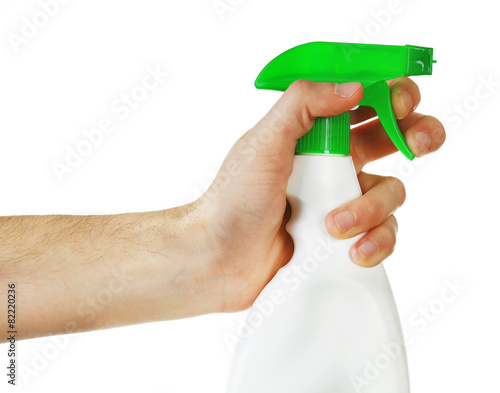 Wallpaper Mural Male hand with sprayer isolated on white background Torontodigital.ca