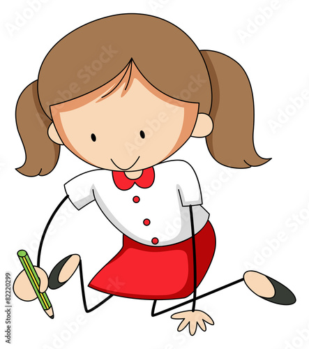 Girl writing