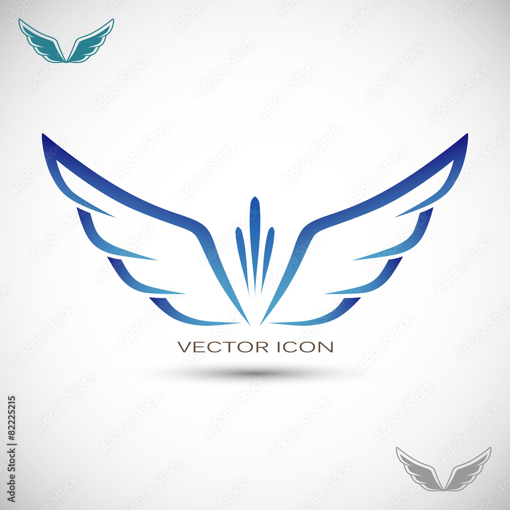 Label with wings Label with wings