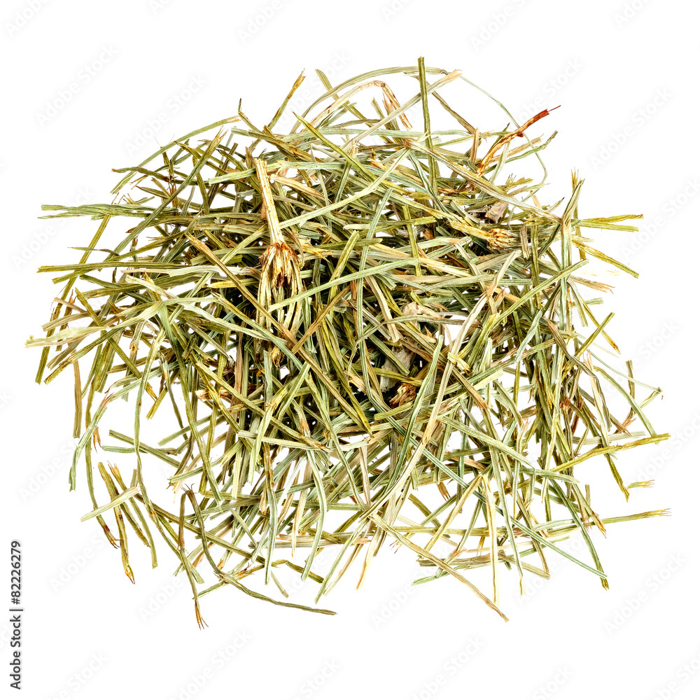 Pile of dried Field Horsetail isolated on white background. Pile of dried Field Horsetail isolated on white background.