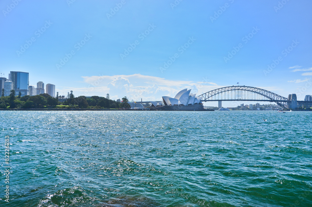 View of Sydney Harbor in a sunny day