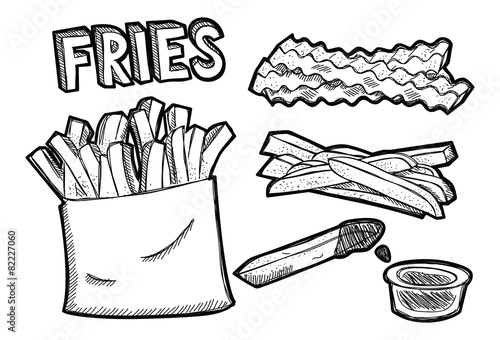 french fries doodle