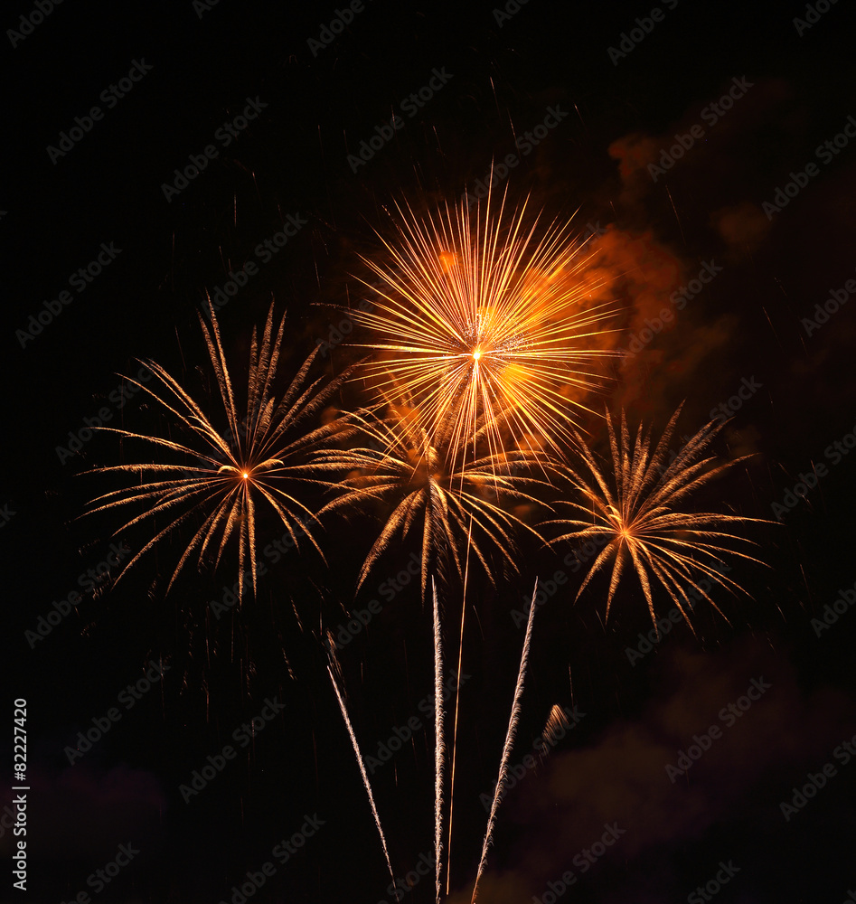 Fototapeta premium beautiful fireworks over sky