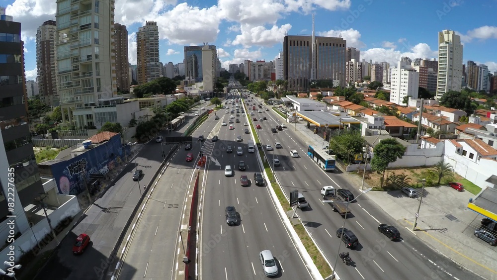 Aerial View in the Famous Avenue in Sao Paulo, Brazil Aerial View in the Famous Avenue in Sao Paulo, Brazil