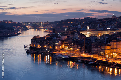 City of Porto in Portugal at Dusk