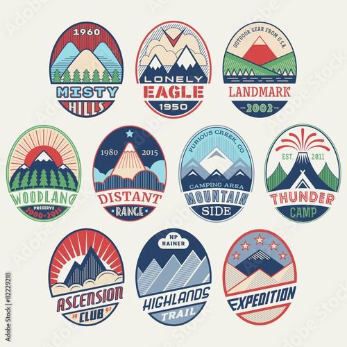 Mountain badge set2color