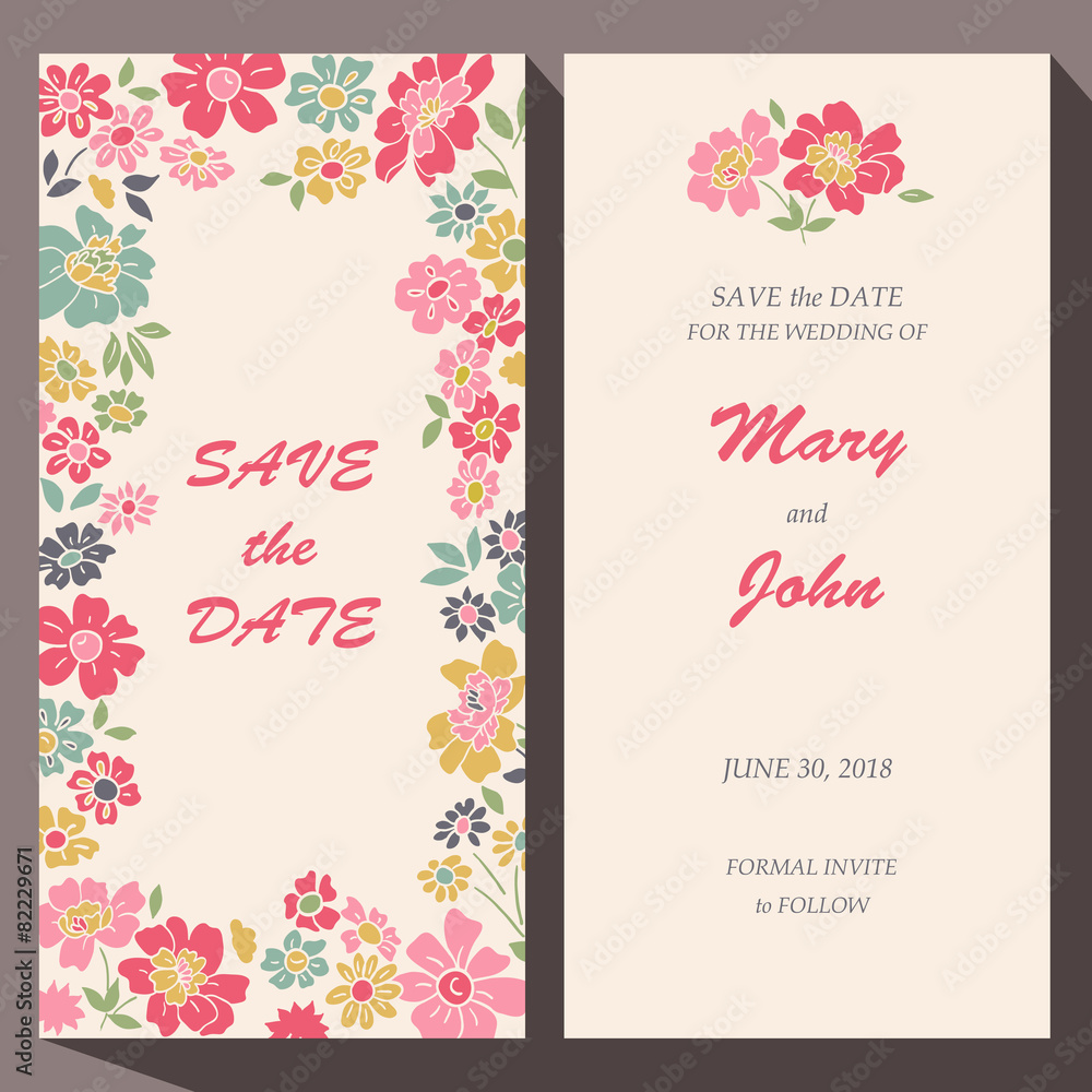Vector card template for Save The Date, baby shower, mothers day