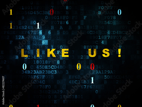 Social media concept: Like us! on Digital background