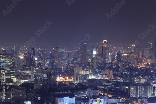 Bangkok city top view at night