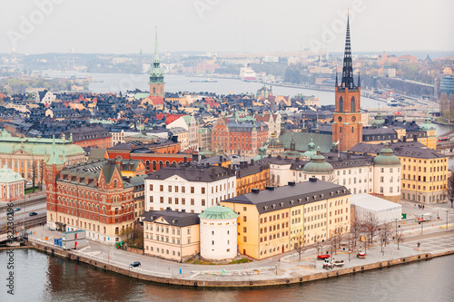 Aerial view of Stockholm old town