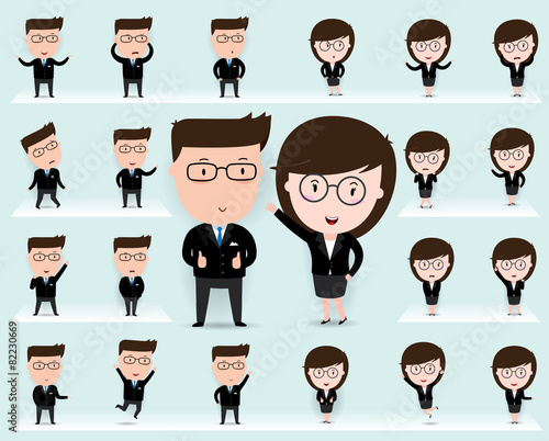 Set of Businessman and Businesswomen, business concept