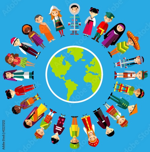 multicultural national children, people on planet earth