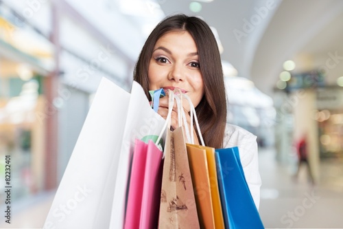 Summer. Shopping and tourism concept - woman with shopping bags