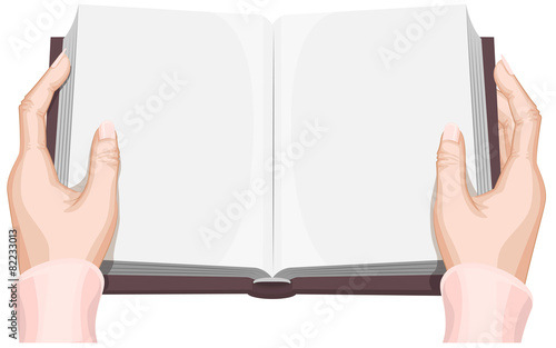 Female hands holding an open book