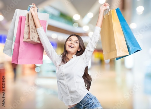 Summer. Shopping and tourism concept - woman with shopping bags