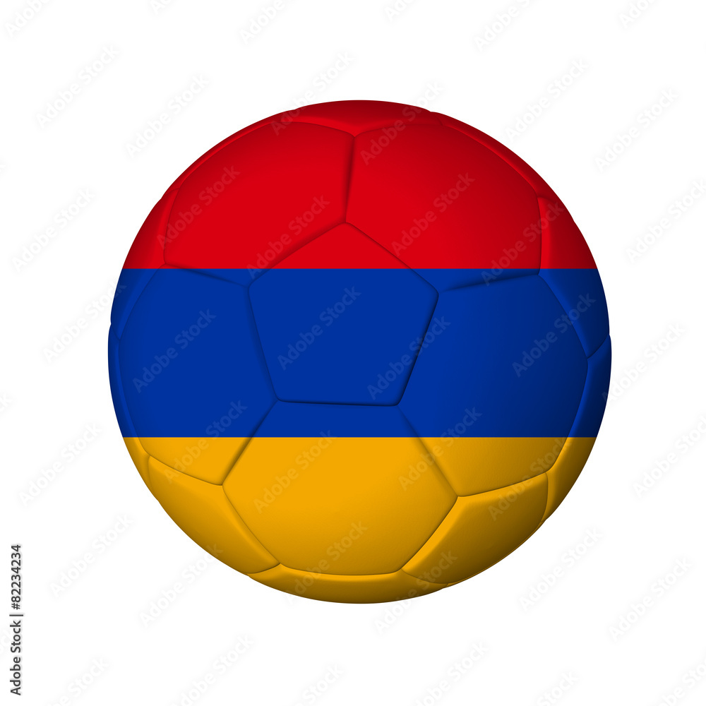 Soccer football ball with Armenia flag. Isolated on white. Soccer football ball with Armenia flag. Isolated on white.