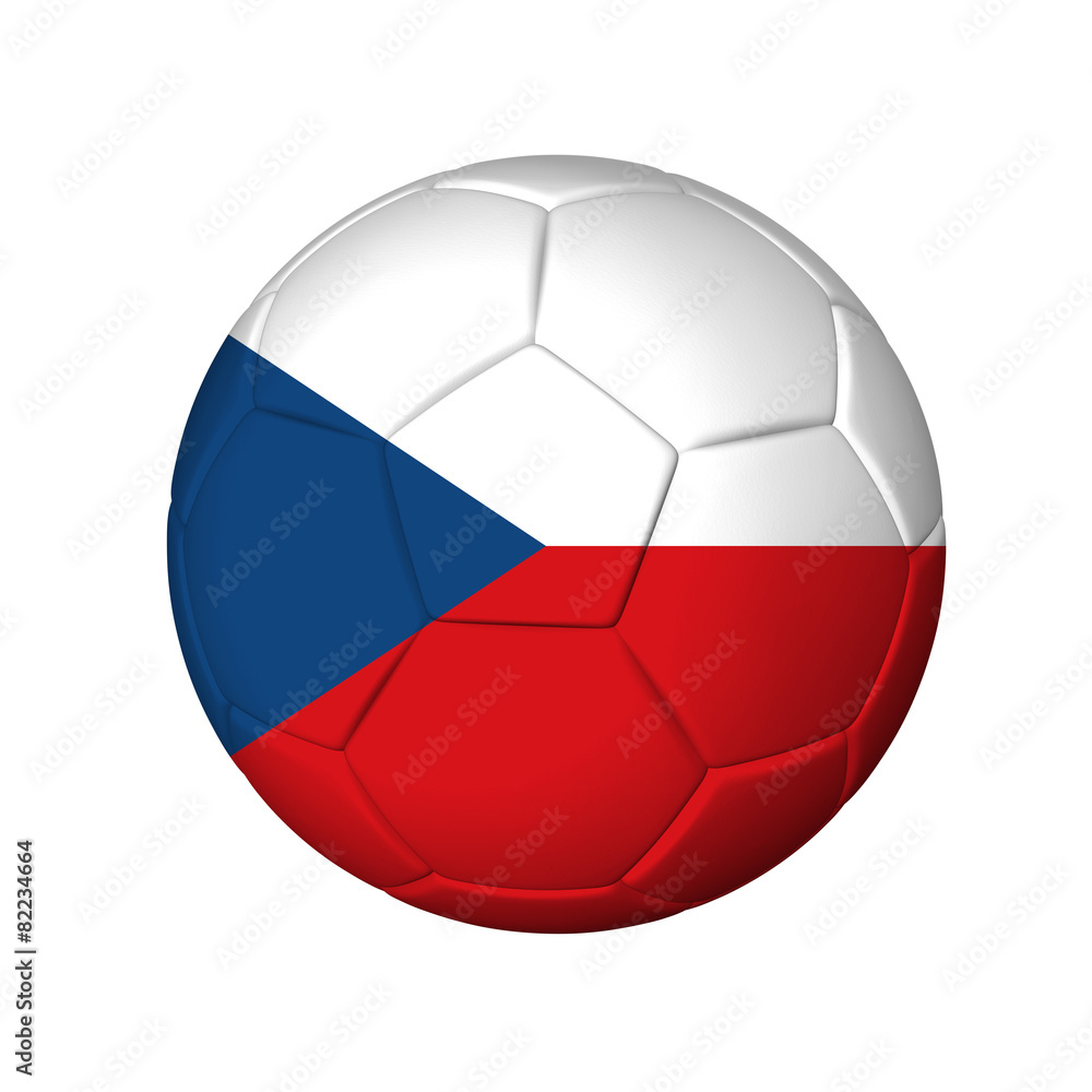 Soccer football ball with Czech Republic flag. Isolated on white Soccer football ball with Czech Republic flag. Isolated on white