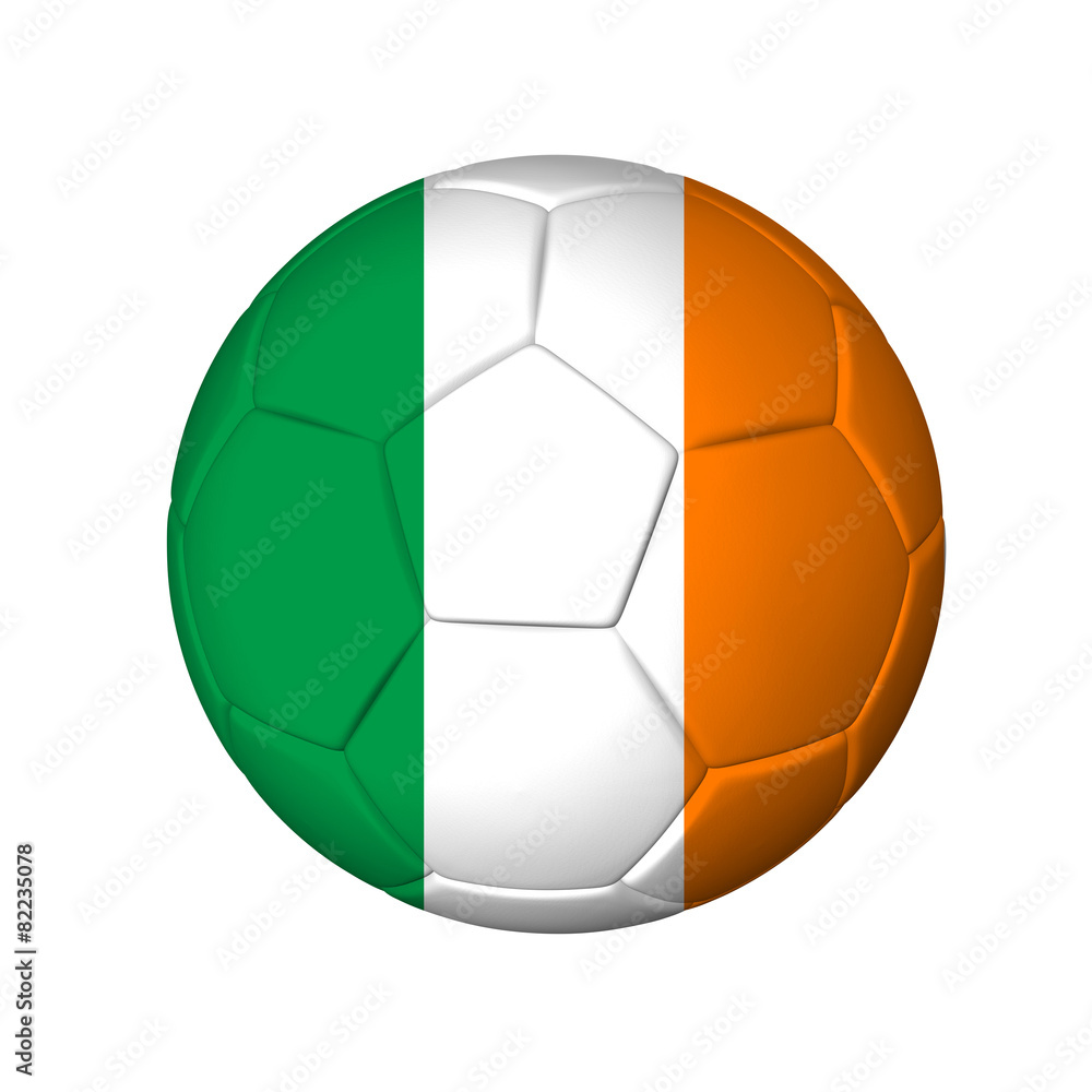 Soccer football ball with Ireland flag. Isolated on white. Soccer football ball with Ireland flag. Isolated on white.