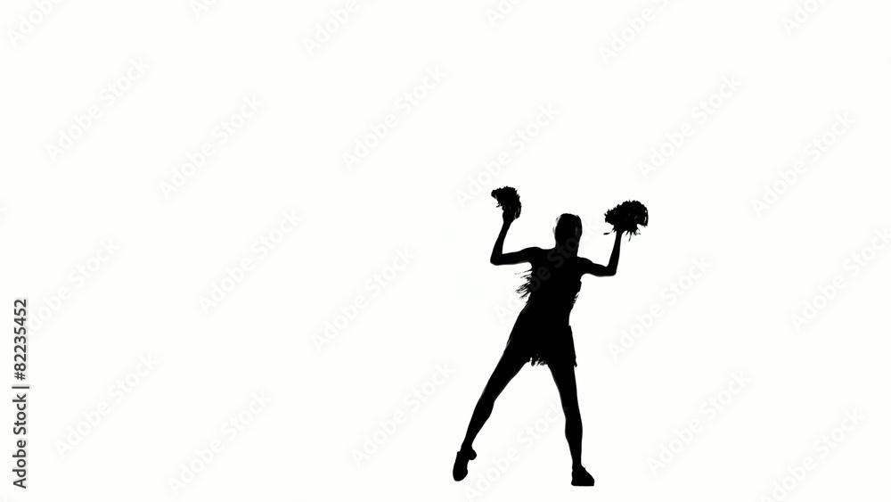 Cheerleader. Isolated On White Background. Silhoutte Cheerleader. Isolated On White Background. Silhoutte