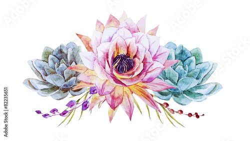 Watercolor lotus