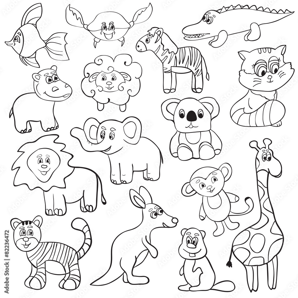 Obraz premium Cute animal set