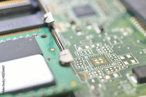 Photos random access memory on motherboard