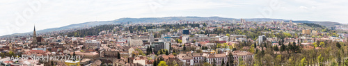 Fototapeta Naklejka Na Ścianę i Meble -  High View Panorama Of Cluj Napoca City In Romania