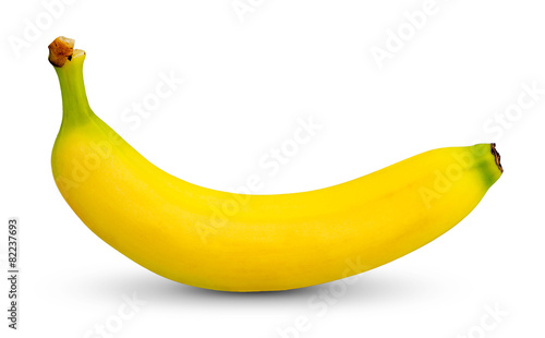 one bananas isolated on white background