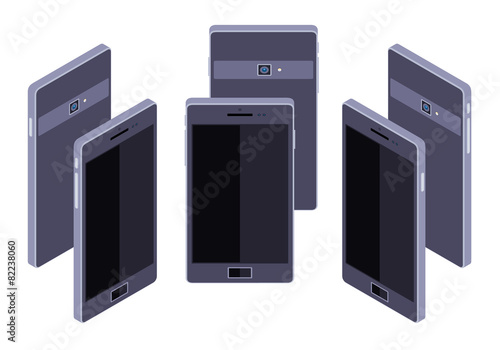 Isometric generic black smartphone