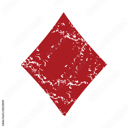Red grunge diamonds card logo