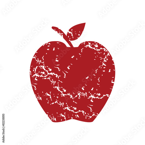 Red grunge apple logo