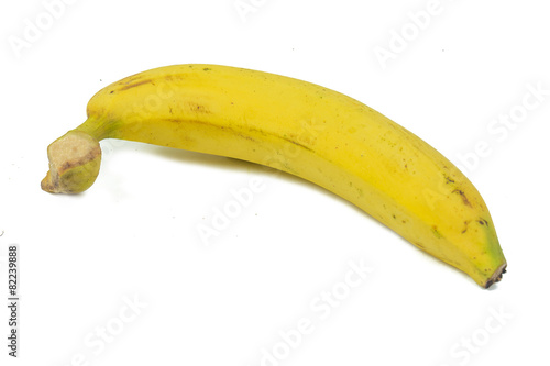 Close up of a banana. Isolated on white.