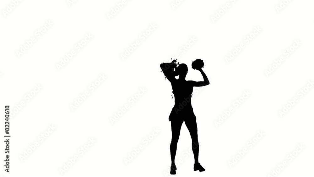 Cheerleader. Isolated On White Background. sits on the twine Cheerleader. Isolated On White Background. sits on the twine