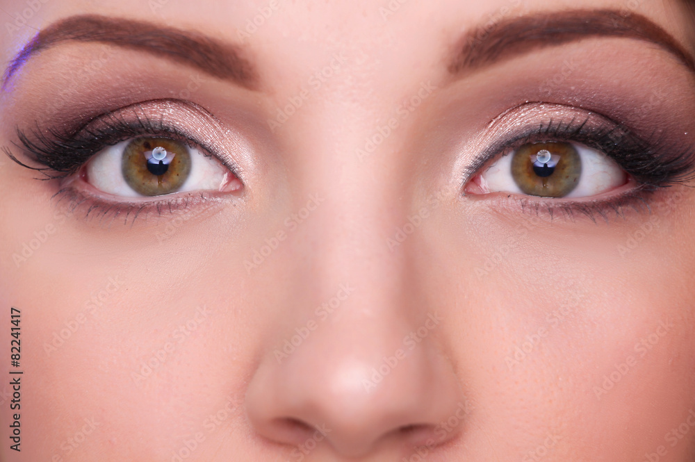 Fototapeta premium Close up portrait of beautiful young woman face