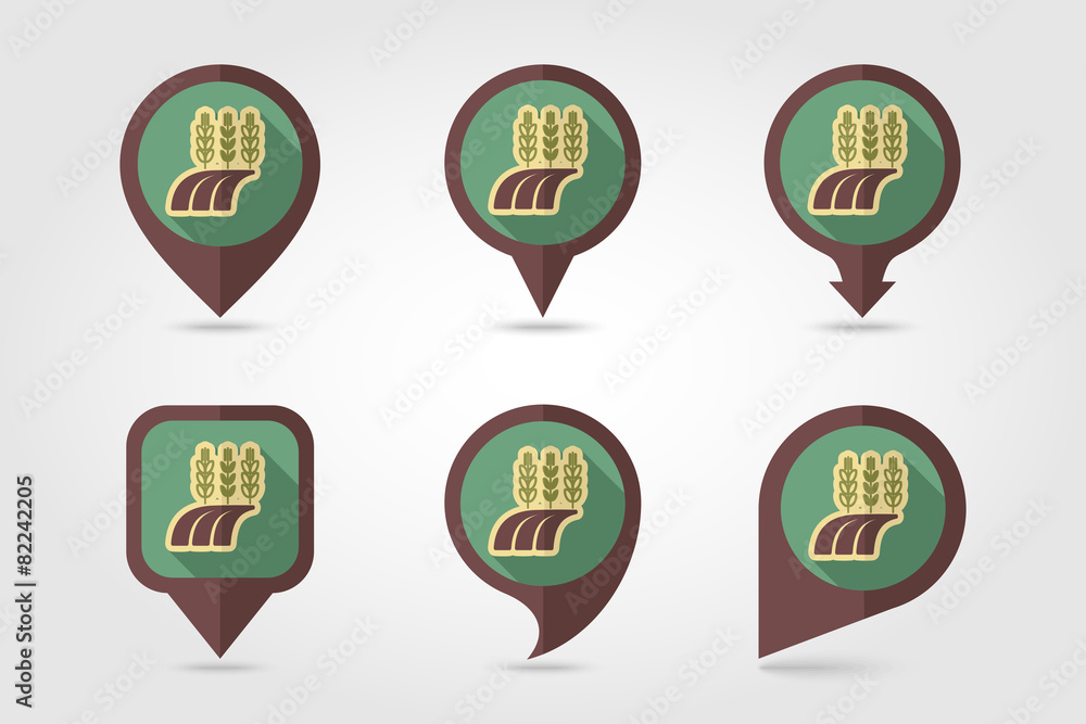 Ears of Wheat, Barley, Rye Field flat mapping pin icon