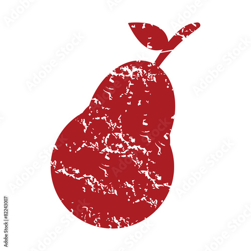 Red grunge pear logo