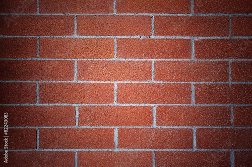 Red brick wall with vignetted corners