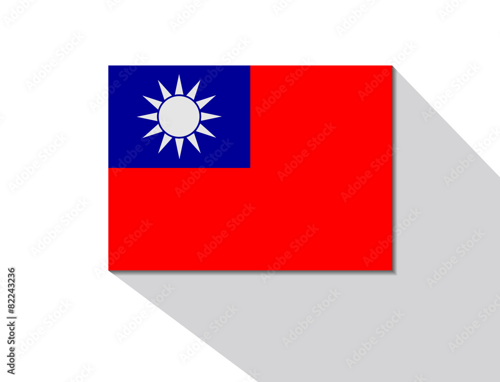 Naklejka premium taiwan long shadow flag
