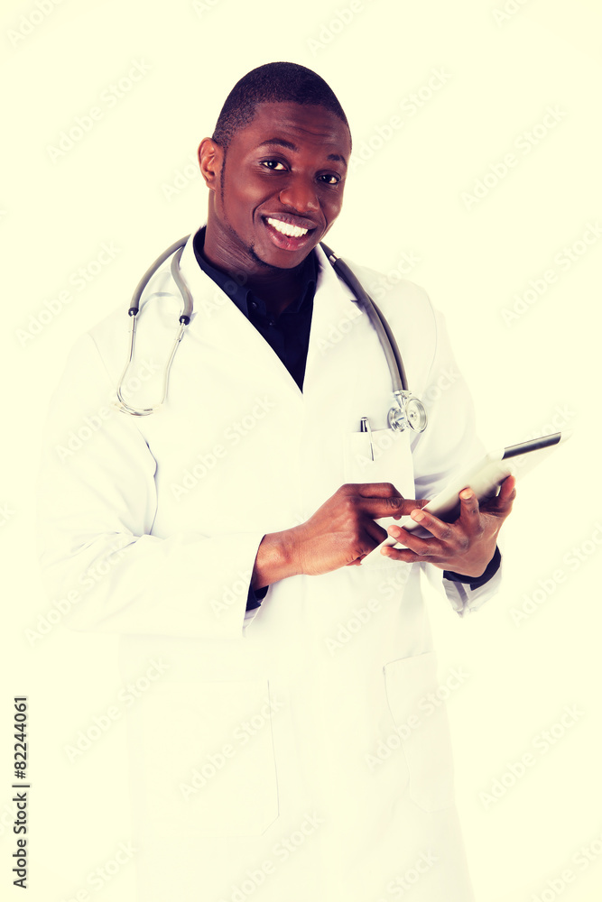 African doctor with a tablet African doctor with a tablet