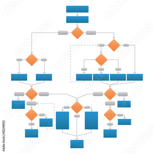 Clean Corporate Flowchart  Vector Illustration
