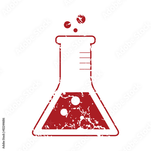 Red grunge flask with liquid logo